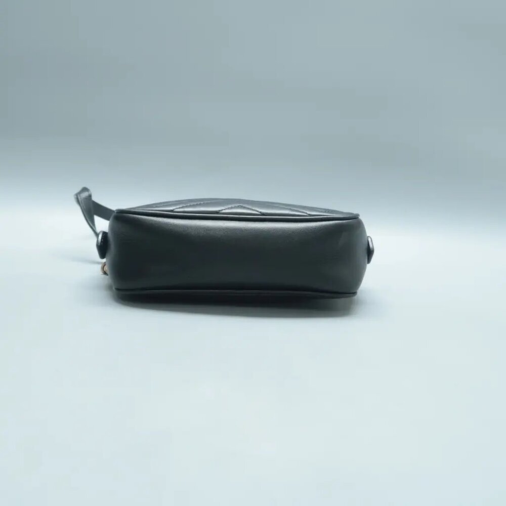 100% Authentic GUCCI GG Marmont Black Leather Shoulder Bag 882-112824 - Picture 5 of 12
